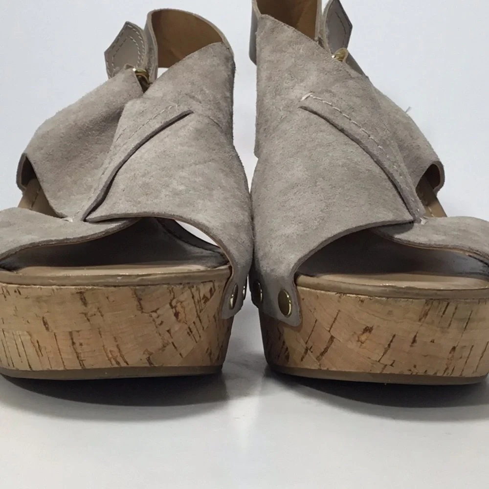 Franco Sarto Leather Suede Kicks Platform Sandals In Blush Size 9M